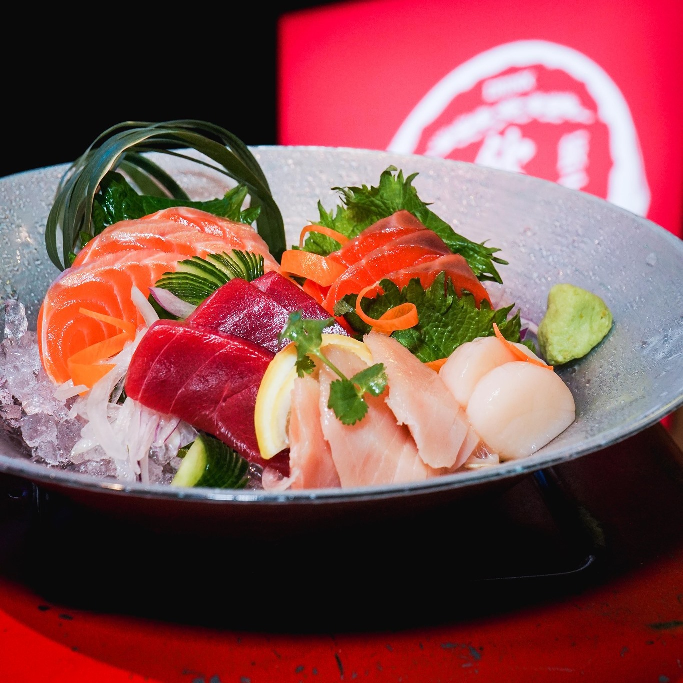 bowl of sushi fish